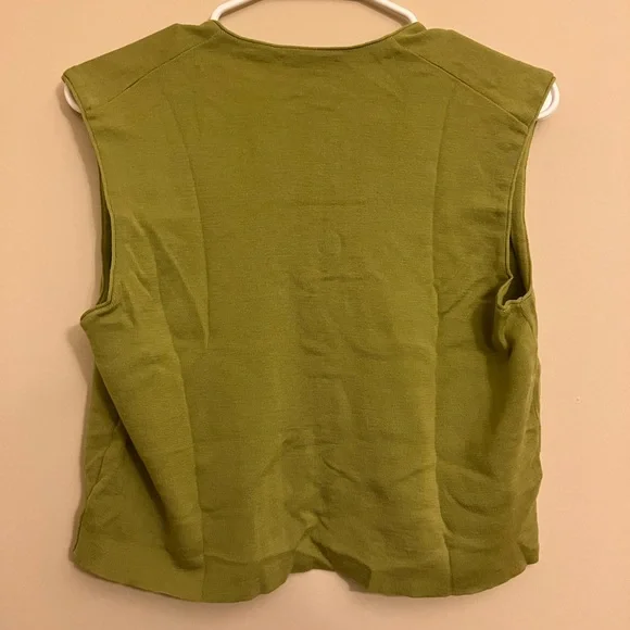 Jil Sander Green Three Button Cropped Vest - Picture 2 of 3